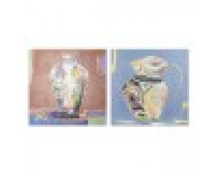 Картина DKD Home Decor Пластно Ваза (2 pcs) (80 x 2.8 x 80 cm)