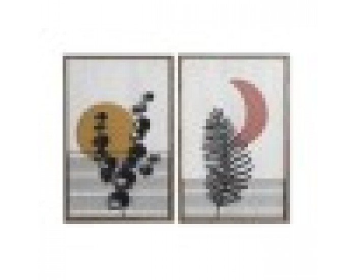 Картина DKD Home Decor Лист на растение (51 x 3 x 76,5 cm) (2 броя)