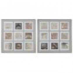 Картина Home ESPRIT Кафяв Бежов полистирен Пластно Кариран Град 82 x 5 x 82 cm (2 броя) - Картини, Плакати, Пъзели