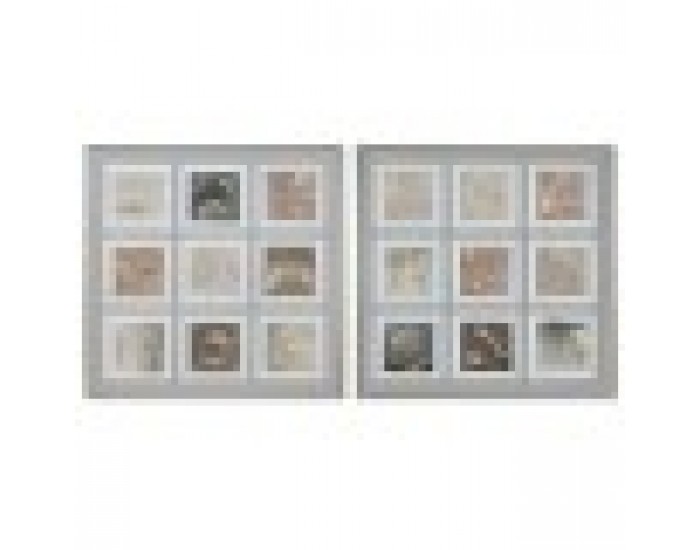 Картина Home ESPRIT Кафяв Бежов полистирен Пластно Кариран Град 82 x 5 x 82 cm (2 броя)