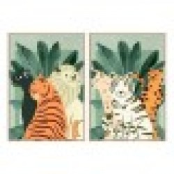 Картина DKD Home Decor Животни (2 pcs) (83 x 4.5 x 123 cm) - Картини, Плакати, Пъзели