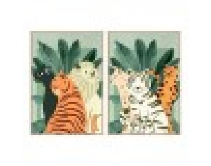 Картина DKD Home Decor Животни (2 pcs) (83 x 4.5 x 123 cm)