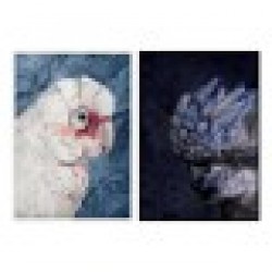 Картина DKD Home Decor Папагал (2 pcs) (83 x 4.5 x 123 cm) - Картини, Плакати, Пъзели