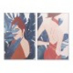 Картина DKD Home Decor Woman Пластно (2 pcs) (83 x 4.5 x 123 cm) - Картини, Плакати, Пъзели