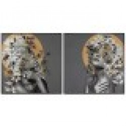 Картина Home ESPRIT Lilled Модерен 100 x 3,5 x 100 cm (2 броя) - Картини, Плакати, Пъзели