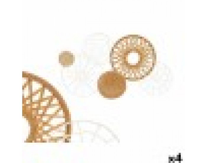 Декорация за стена GiftDecor 23SMB1746 Бял Кафяв Метал 71,1 x 3,8 x 42,5 cm (4 броя)