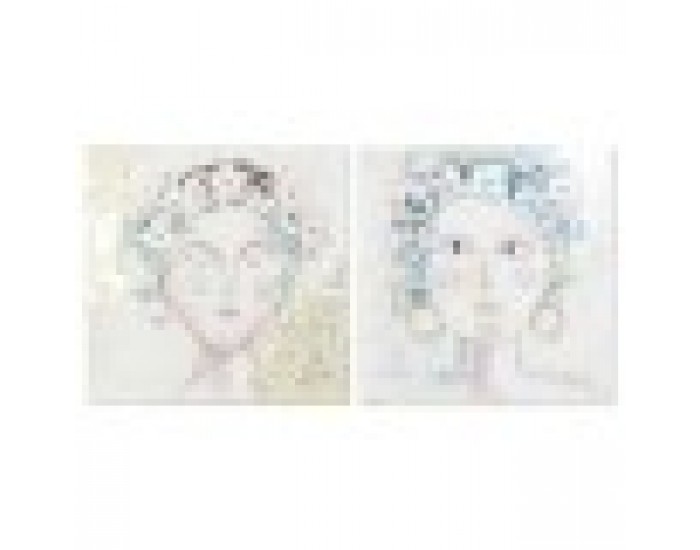 Картина DKD Home Decor Дама (100 x 3,5 x 100 cm) (2 броя) Картина DKD Home Decor Дама (100 x 3,5 x 100 cm) (2 броя)