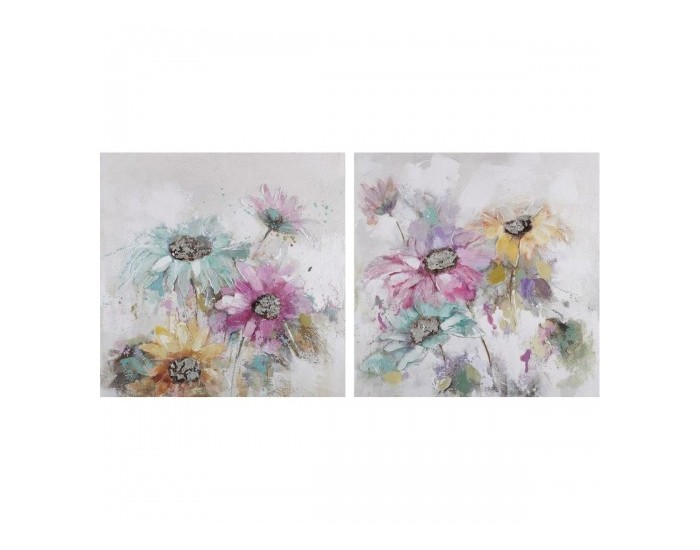 Картина DKD Home Decor Lilled Shabby Chic (100 x 3,5 x 100 cm) (2 броя)