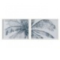 Картина Home ESPRIT Син Бял Палми Средиземноморско 80 x 2 x 60 cm (2 броя) - Дневна