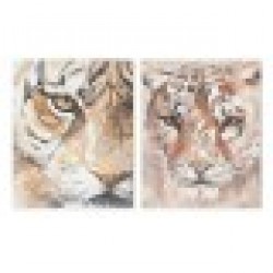 Картина Home ESPRIT Колониален Тигър 80 x 3,7 x 100 cm (2 броя) - Картини, Плакати, Пъзели