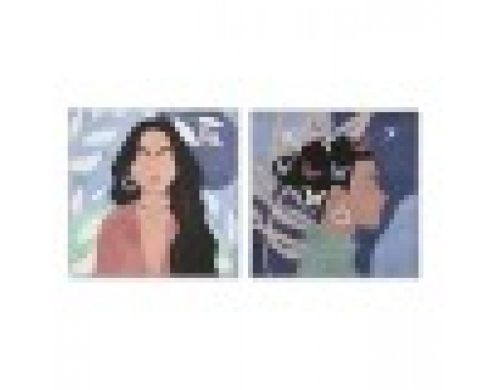 Картина DKD Home Decor Дама (103 x 4,5 x 103 cm) (2 броя)