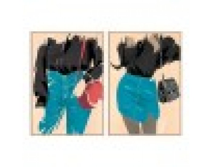 Картина DKD Home Decor Дама (2 pcs) (83 x 4.5 x 123 cm)