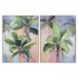 Картина Home ESPRIT Палми Тропически 90 x 3,5 x 120 cm (2 броя) - Картини, Плакати, Пъзели
