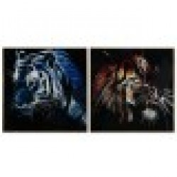 Картина DKD Home Decor Тигър 80 x 3 x 80 cm Модерен (2 броя) - Картини, Плакати, Пъзели