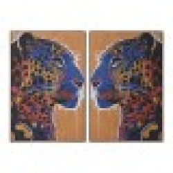 Картина Home ESPRIT Леопард Град 80 x 4,5 x 120 cm (2 броя) - Картини, Плакати, Пъзели