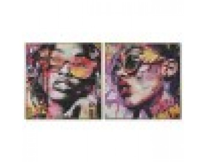 Картина Home ESPRIT Модерен Град 80 x 3,5 x 80 cm (2 броя)