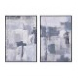 Картина DKD Home Decor 83 x 4,5 x 122,5 cm 83 x 4,5 x 123 cm Абстрактен Град (2 броя) - Картини, Плакати, Пъзели