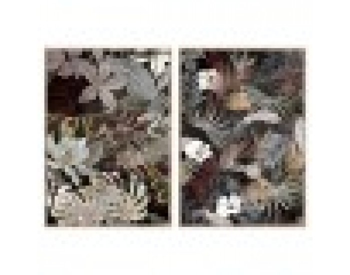 Картина DKD Home Decor Листи Тропически Лист на растение (83 x 4,5 x 123 cm) (2 броя)