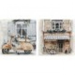 Пластно DKD Home Decor Улица (90 x 3,7 x 90 cm) (2 броя) - Картини, Плакати, Пъзели