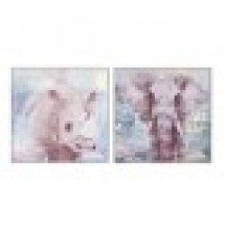 Картина DKD Home Decor Слон Модерен (103 x 4,5 x 103 cm) (2 броя) - Картини, Плакати, Пъзели