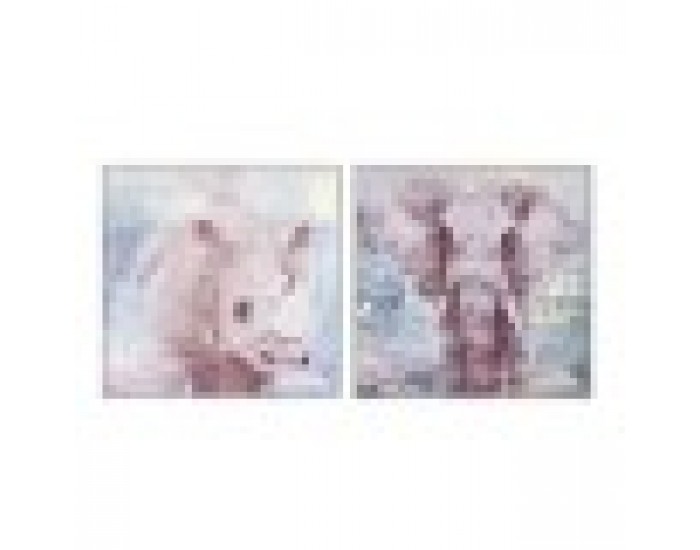 Картина DKD Home Decor Слон Модерен (103 x 4,5 x 103 cm) (2 броя)