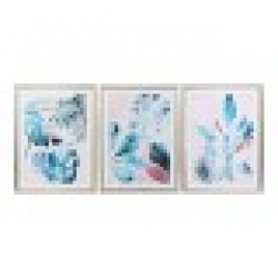 Картина DKD Home Decor Тропически (3 pcs) (60 x 4 x 80 cm) - Картини, Плакати, Пъзели
