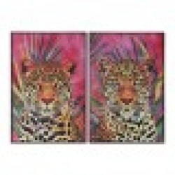 Картина Home ESPRIT Леопард Тропически 83 x 3,8 x 123 cm (2 броя) - Картини, Плакати, Пъзели