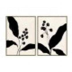 Картина Home ESPRIT Черен Бежов Цвете Град 75 x 4 x 100 cm (2 броя) - Картини, Плакати, Пъзели