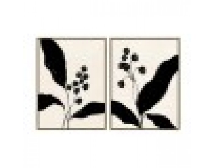 Картина Home ESPRIT Черен Бежов Цвете Град 75 x 4 x 100 cm (2 броя)