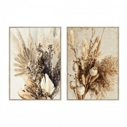 Картина DKD Home Decor Цвете (80 x 4 x 120 cm) (2 броя) - Картини, Плакати, Пъзели