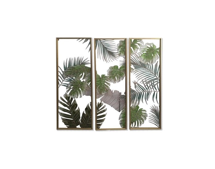 Пластно DKD Home Decor 3 Части Тропически Лист на растение (122 x 3 x 122 cm) Пластно DKD Home Decor 3 Части Тропически Лист на растение (122 x 3 x 122 cm)