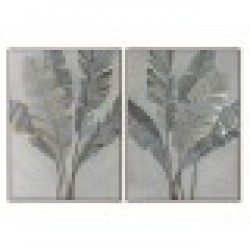 Картина Home ESPRIT Палми Златен Тропически 90 x 4 x 120 cm (2 броя) - Картини, Плакати, Пъзели