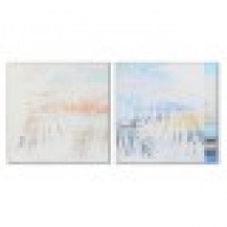 Картина DKD Home Decor Палми Тропически (100 x 4 x 100 cm) (2 броя) - Картини, Плакати, Пъзели