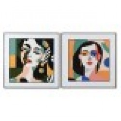 Картина Home ESPRIT Абстрактен Град 80 x 3,5 x 80 cm (2 броя) - Картини, Плакати, Пъзели