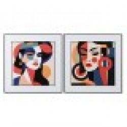 Картина Home ESPRIT Абстрактен Модерен 80 x 3,5 x 80 cm (2 броя) - Картини, Плакати, Пъзели