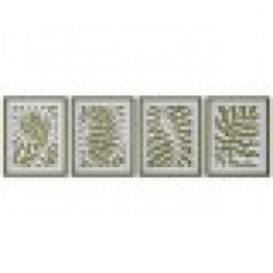 Картина Home ESPRIT Бял Зелен Тропически Лист на растение 40 x 2,5 x 50 cm (4 броя) - Картини, Плакати, Пъзели