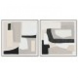 Картина Home ESPRIT Абстрактен Град 82,3 x 4,5 x 82,3 cm (2 броя) - Картини, Плакати, Пъзели
