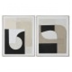 Картина Home ESPRIT Кафяв Черен Абстрактен Град 82 x 3,8 x 102 cm (2 броя) - Картини, Плакати, Пъзели