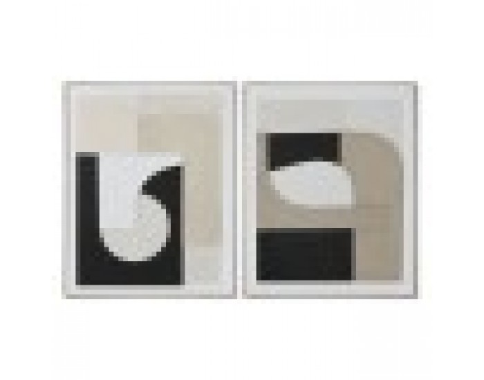 Картина Home ESPRIT Кафяв Черен Абстрактен Град 82 x 3,8 x 102 cm (2 броя)