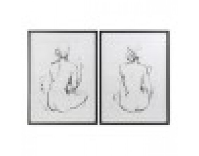 Картина DKD Home Decor Дама (70 x 2.5 x 90 cm) (2 pcs)