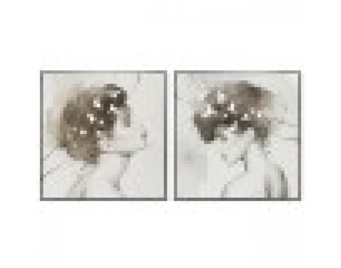 Картина DKD Home Decor Дама 100 x 4 x 100 cm (2 броя)