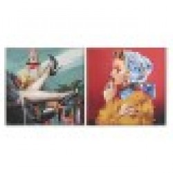 Картина Home ESPRIT Модерен 100 x 3,5 x 100 cm (2 броя) - Картини, Плакати, Пъзели