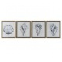 Картина Home ESPRIT Сив Естествен 50 x 2,5 x 60 cm (4 броя) - Картини, Плакати, Пъзели