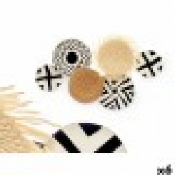 Декорация за стена GiftDecor 23SMB8404 Бял Кафяв Черен Метал 60 x 40 x 5 cm (6 броя) - Картини, Плакати, Пъзели