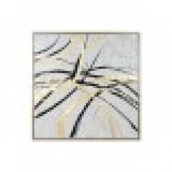 Картина Home ESPRIT Бял Златен Абстрактен Модерен 131 x 4 x 131 cm - Картини, Плакати, Пъзели