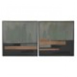 Картина Home ESPRIT Черен Зелен Модерен Град 100 x 4 x 100 cm (2 броя) - Картини, Плакати, Пъзели