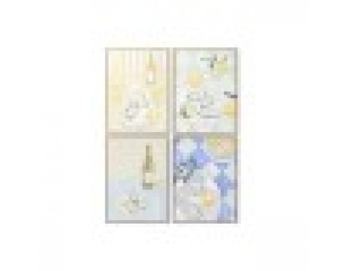 Картина Home ESPRIT Жълт Син Средиземноморско 60 x 4 x 80 cm (4 броя)