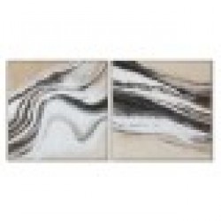 Картина Home ESPRIT Бял Бежов Абстрактен Модерен 102 x 3,2 x 102 cm (2 броя) - Картини, Плакати, Пъзели