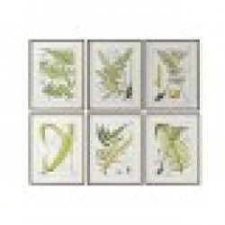Картина Home ESPRIT Модерен орлова папрат 50 x 2,5 x 65 cm (6 броя) - Картини, Плакати, Пъзели