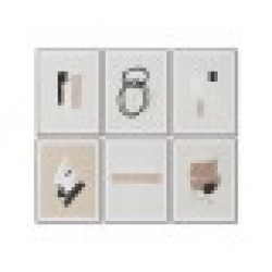 Картина Home ESPRIT Кафяв Бежов Модерен Град 60 x 4 x 80 cm (6 броя) - Картини, Плакати, Пъзели